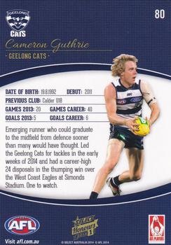 2014 Select AFL Honours Series 1 #80 Cameron Guthrie Back